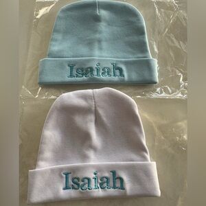 New “Isaiah” Embroidered hats  - Blue and White